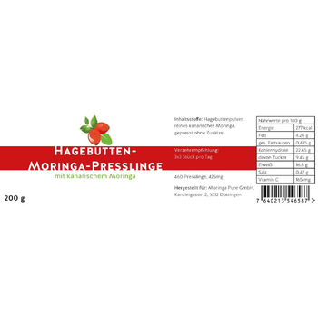 460 Bio Hagebutten-Moringa Presslinge 425mg